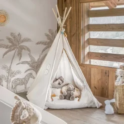 Tipi à pompons ronds