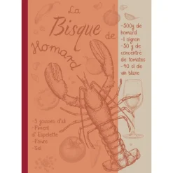 Torchon en coton motif homard cuisine
