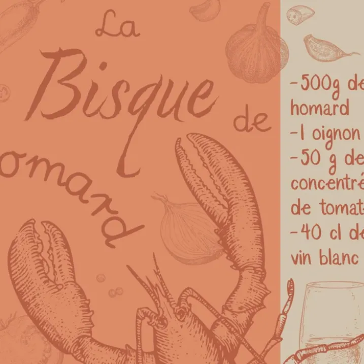 Torchon en coton motif homard cuisine