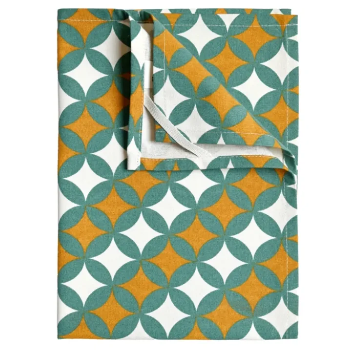 Torchons de cuisine motifs graphiques en coton