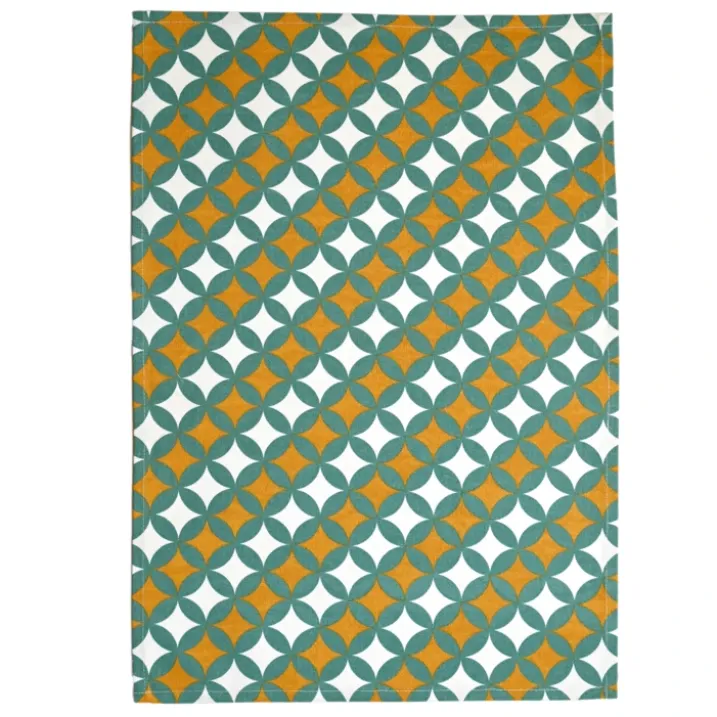 Torchons de cuisine motifs graphiques en coton
