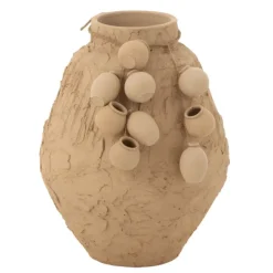 Vase décoratif texturé en papier mâché