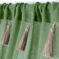 Voilage bohème à pompons en jute