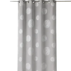 Voilage brodé à motifs de gros ronds en fils lurex