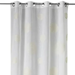 Voilage brodé à motifs de gros ronds en fils lurex