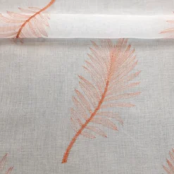 Voilage brodé à motifs feuilles
