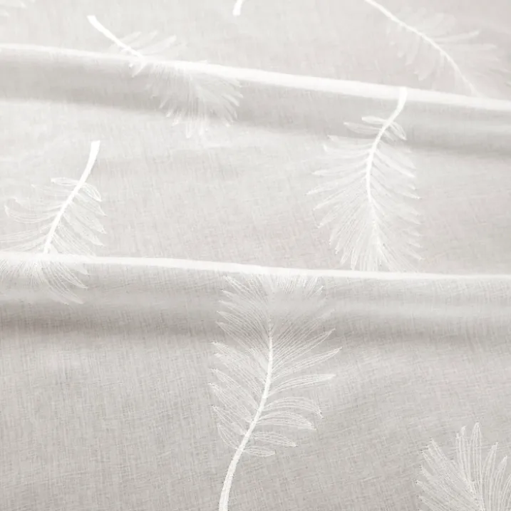 Voilage brodé à motifs feuilles
