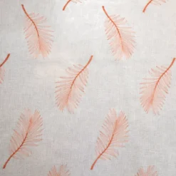 Voilage brodé à motifs feuilles
