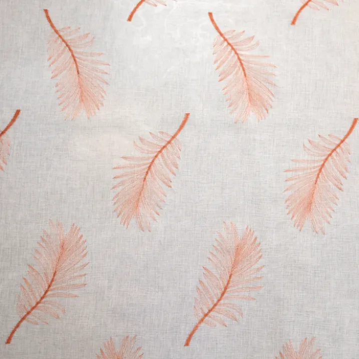 Voilage brodé à motifs feuilles