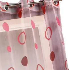Voilage coloré motifs cercles prêt à poser