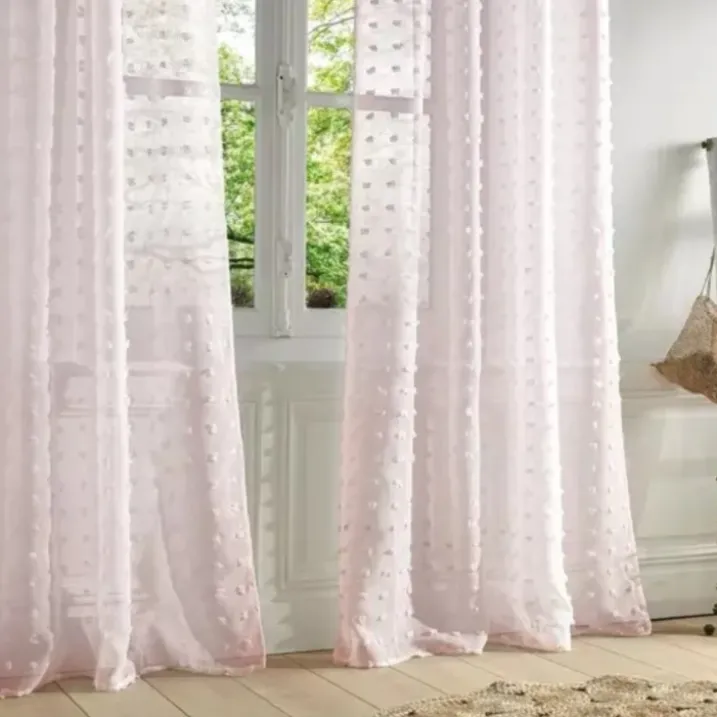 Voilage enfant petits pompons