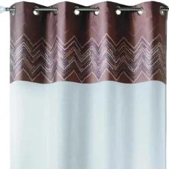 Voilage en jacquard avec parement à chevrons