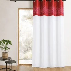 Voilage en jacquard avec parement à chevrons