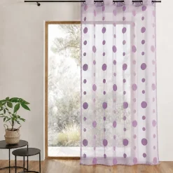Voilage en maille effet filet à pois