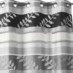 Voilage en organza gris argent à motifs
