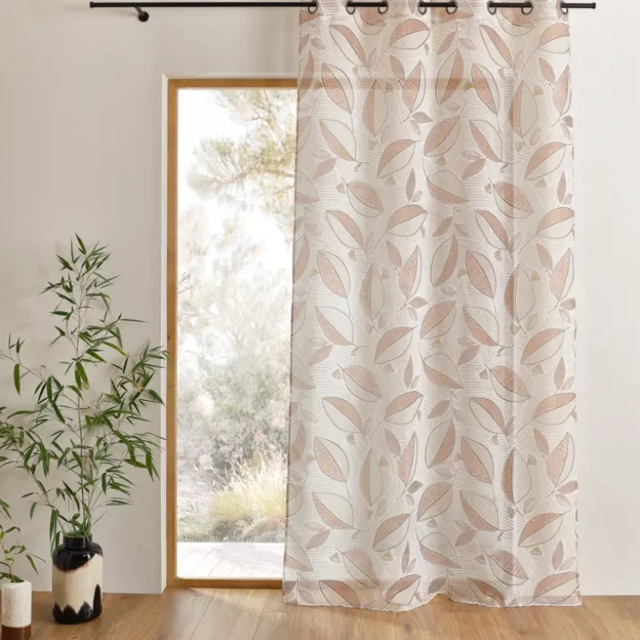 Voilage imprimé à motifs feuilles