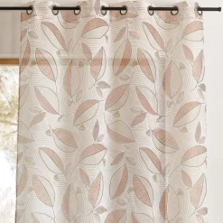 Voilage imprimé à motifs feuilles