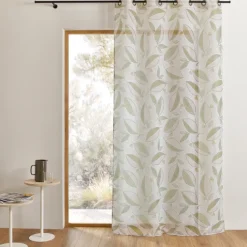 Voilage imprimé à motifs feuilles