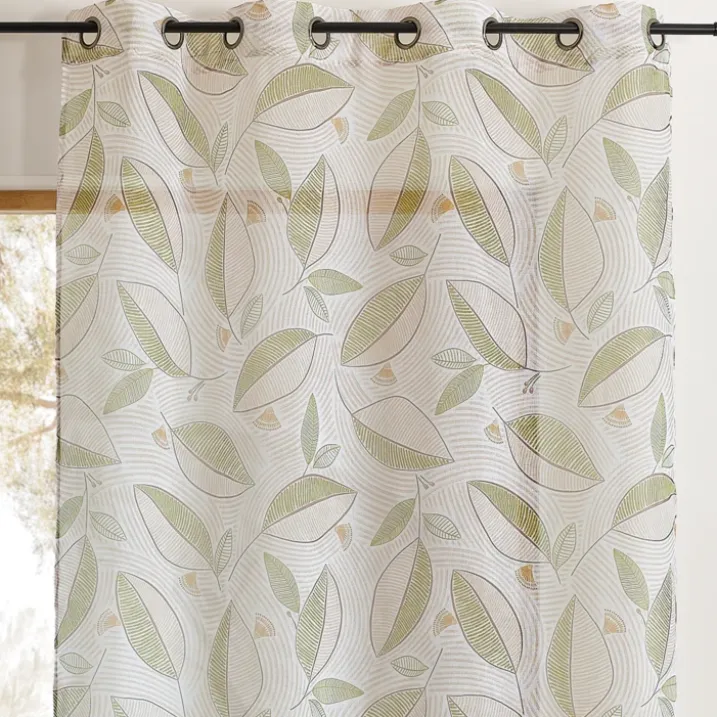 Voilage imprimé à motifs feuilles