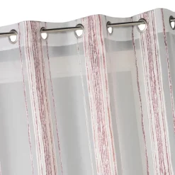 Voilage jacquard à fines rayures verticales