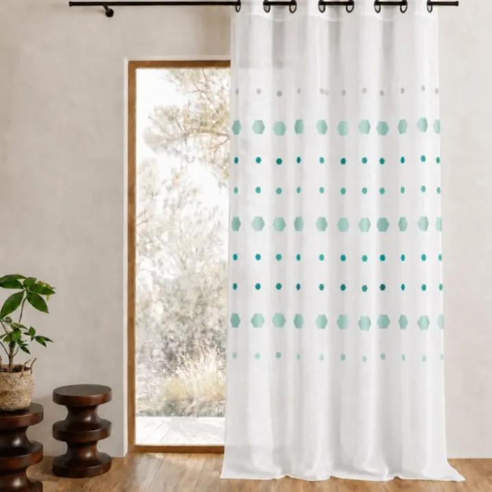 Voilage jacquard imprimés hexagonaux