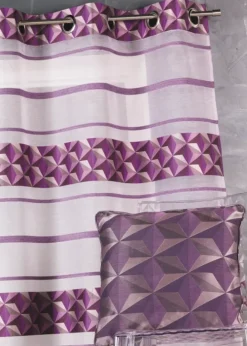 Voilage jacquard motifs bleus