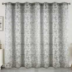 Voilage jacquard à oeillets élégance texturée