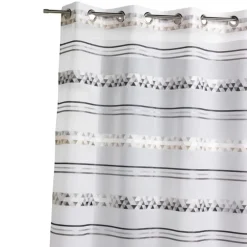 Voilage jacquard à rayures géométriques