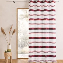 Voilage jacquard à rayures géométriques