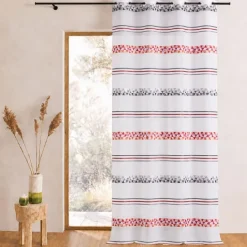 Voilage jacquard à rayures géométriques
