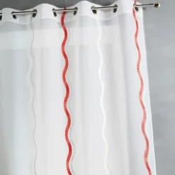 Voilage jacquard à rayures verticales ondulées