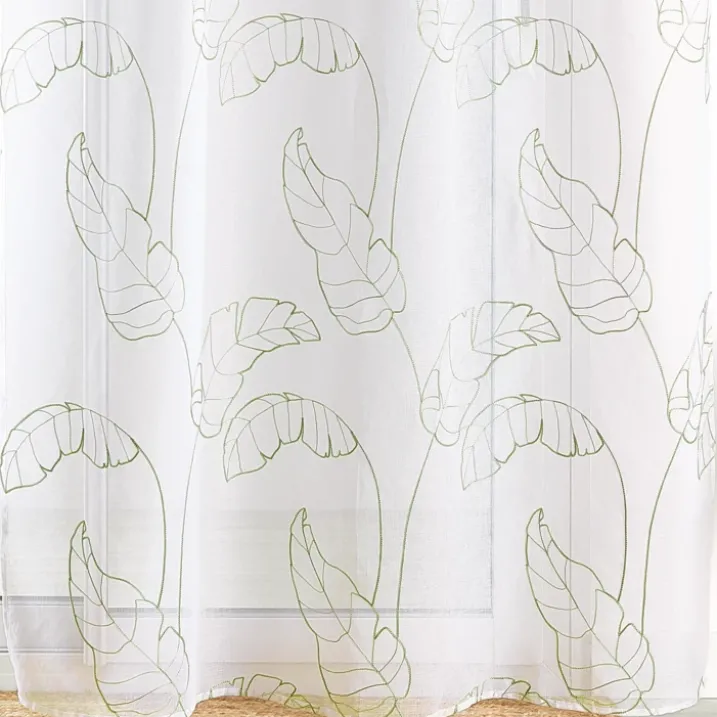 Voilage motif feuilles à pattes cachées