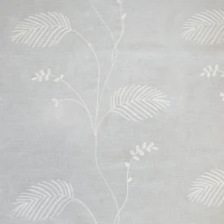 Voilage à oeillets brodé feuilles