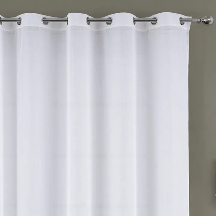 Voilage à oeillets tissé avec relief effet froissé