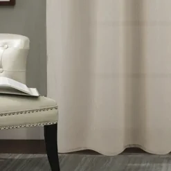 Voilage à oeillets tissé avec relief effet froissé