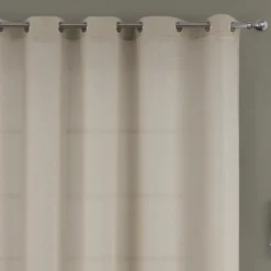 Voilage à oeillets tissé avec relief effet froissé