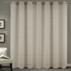 Voilage à oeillets tissé avec relief effet froissé