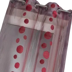 Voilage organza fils coupés motif ronds