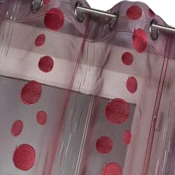 Voilage organza fils coupés motif ronds