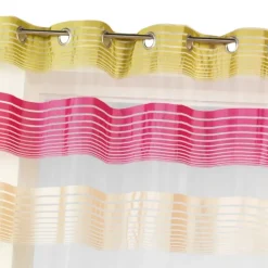 Voilage organza à fines rayures horizontales colorées