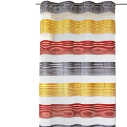 Voilage organza à fines rayures horizontales colorées