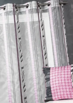 Voilage organza à fines rayures zébrées