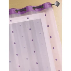 Voilage Organza Jacquard avec parement uni Taffetas