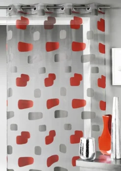Voilage organza jacquard motif de briques