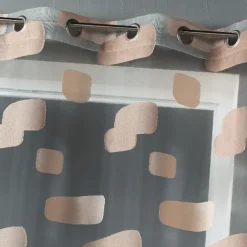 Voilage organza jacquard motif de briques