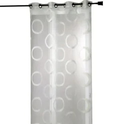 Voilage organza jacquard motif ronds