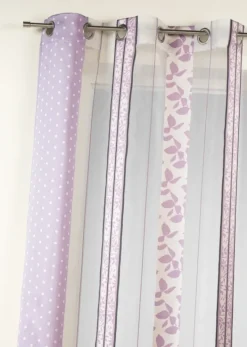 Voilage organza jacquard à rayures verticales à motifs