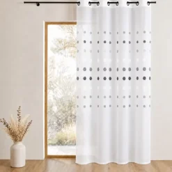 Voilage organza à pois géométriques
