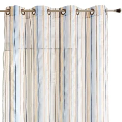 Voilage organza à rayures et œillets