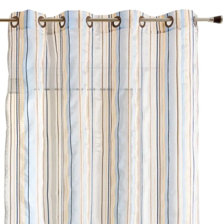 Voilage organza à rayures et œillets
